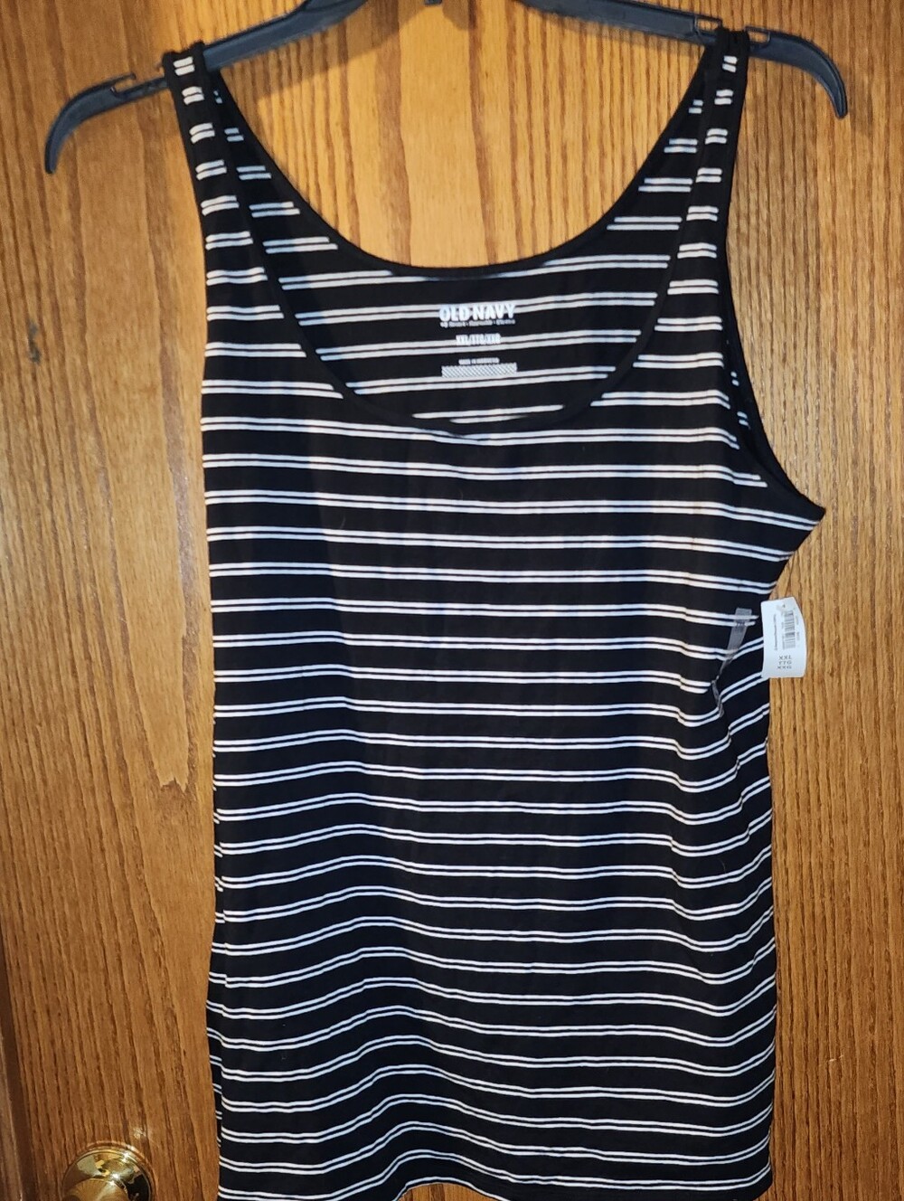 Old Navy Black & White Striped Tank Top XXL NWT
